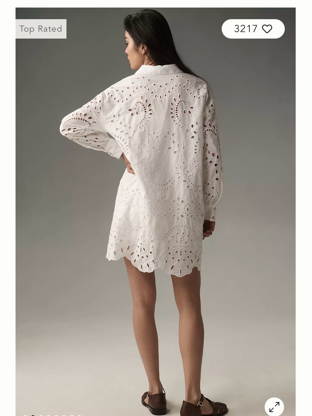 Veronica Beard NWT White Eyelet Mini Shirt Dress Size 0 - Picture 2 of 7
